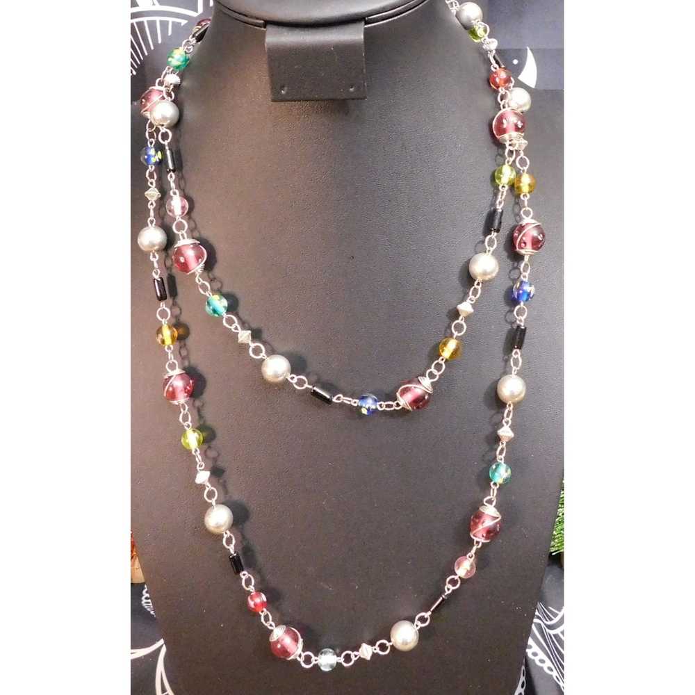 Other Rainbow Glass Beaded Necklace - image 3
