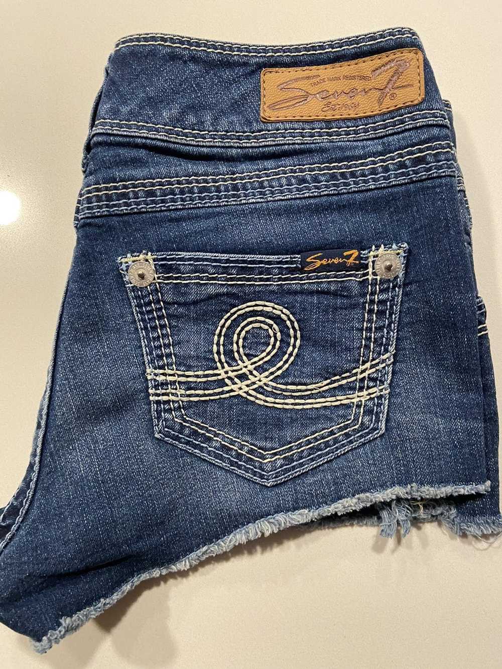 Seven 7 Seven 7 Jean Shorts Dark blue Denim - image 2