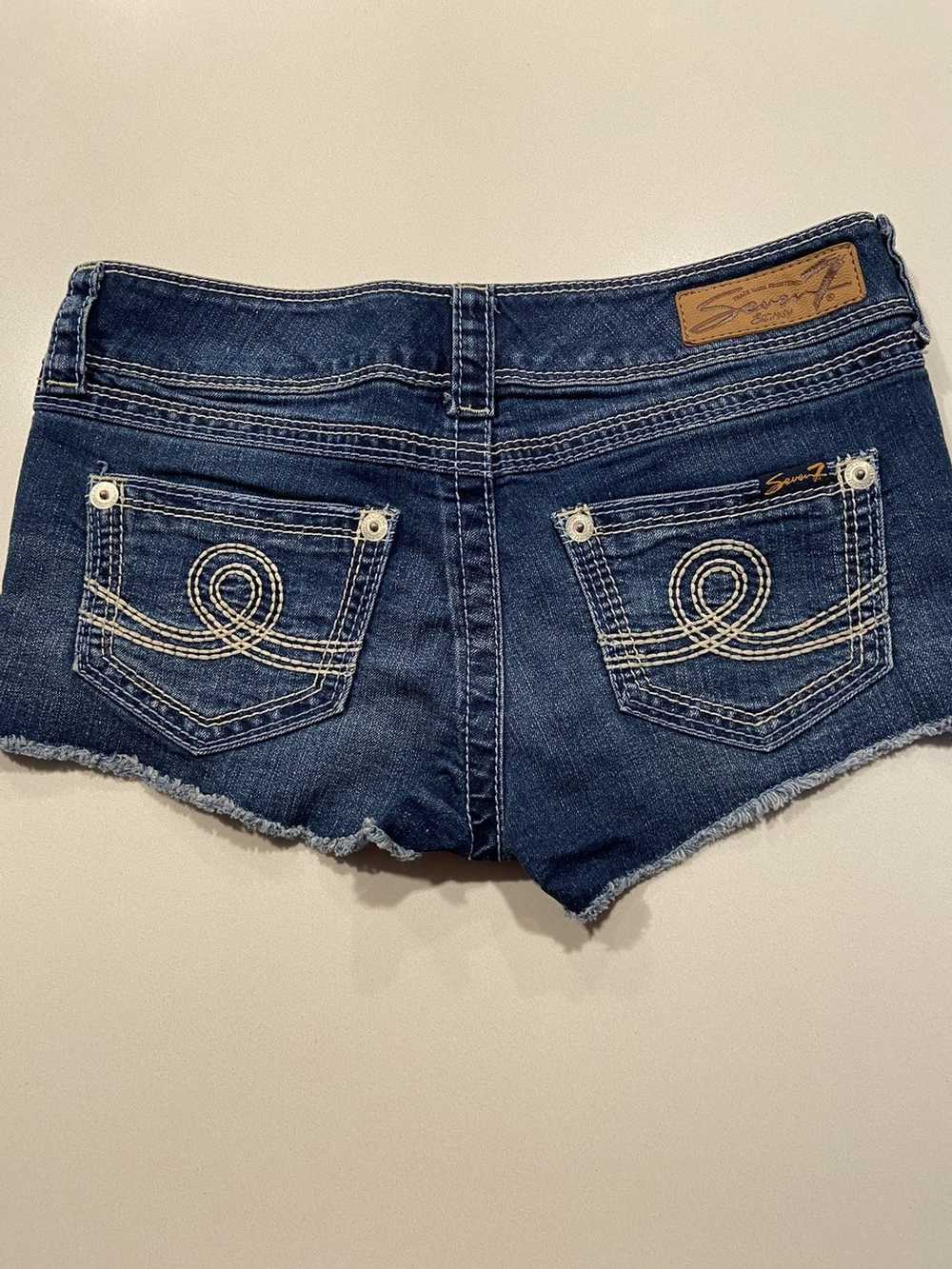 Seven 7 Seven 7 Jean Shorts Dark blue Denim - image 3