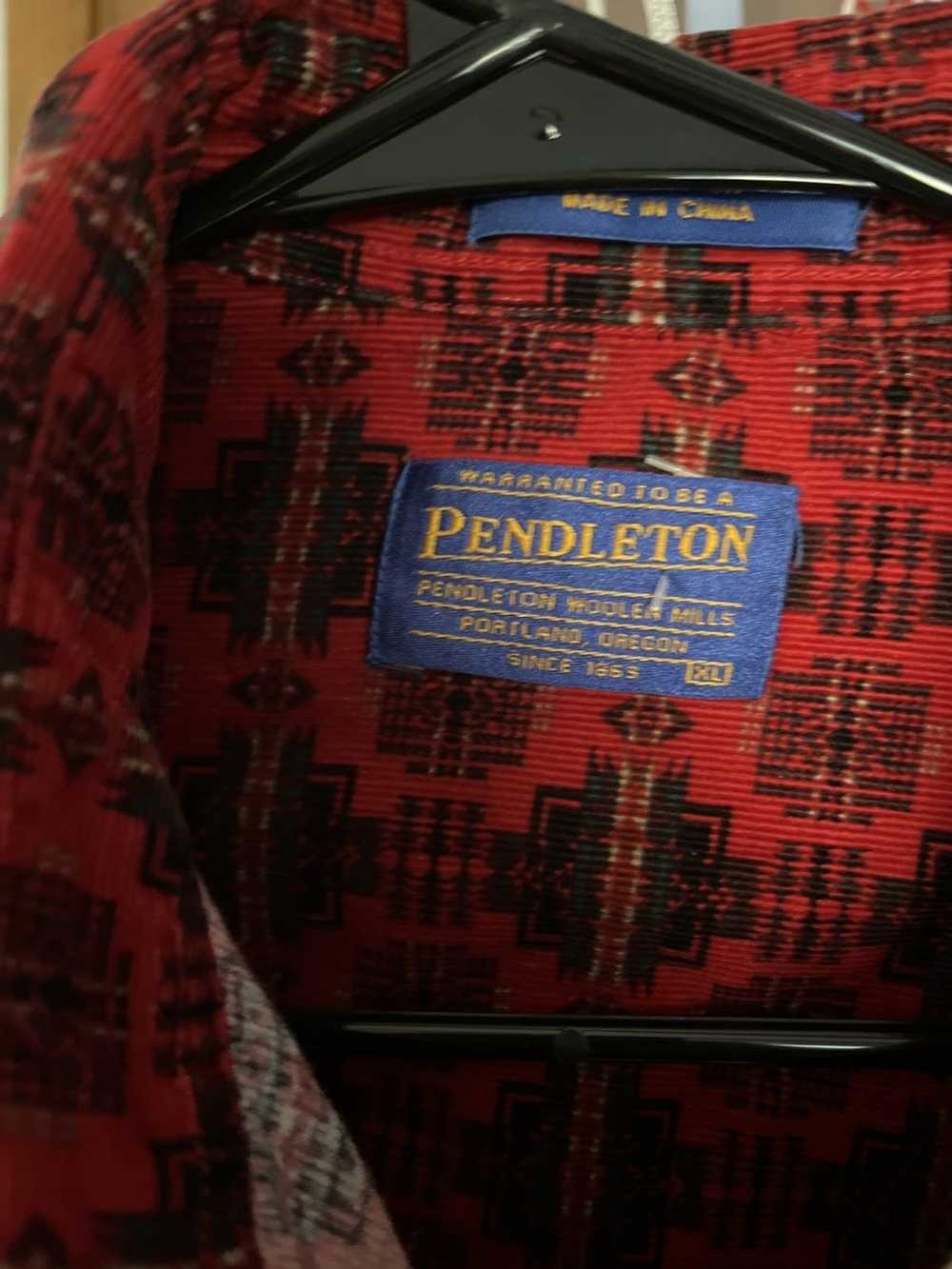 Pendleton × Vintage Vintage red Pendleton Button … - image 3