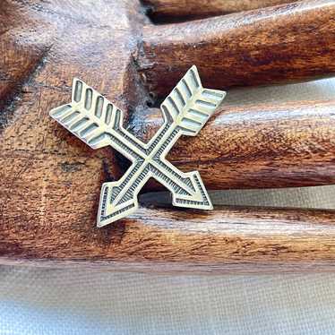 Vintage Fred Harvey Era Silver Crossed Arrow Smal… - image 1