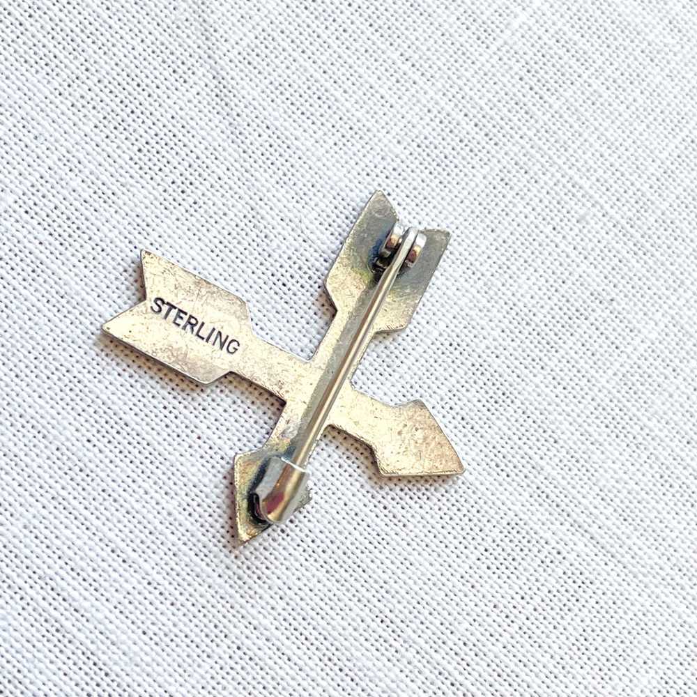 Vintage Fred Harvey Era Silver Crossed Arrow Smal… - image 4