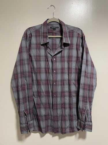 John Varvatos John Varvatos Grey/Burgundy Plaid Fl