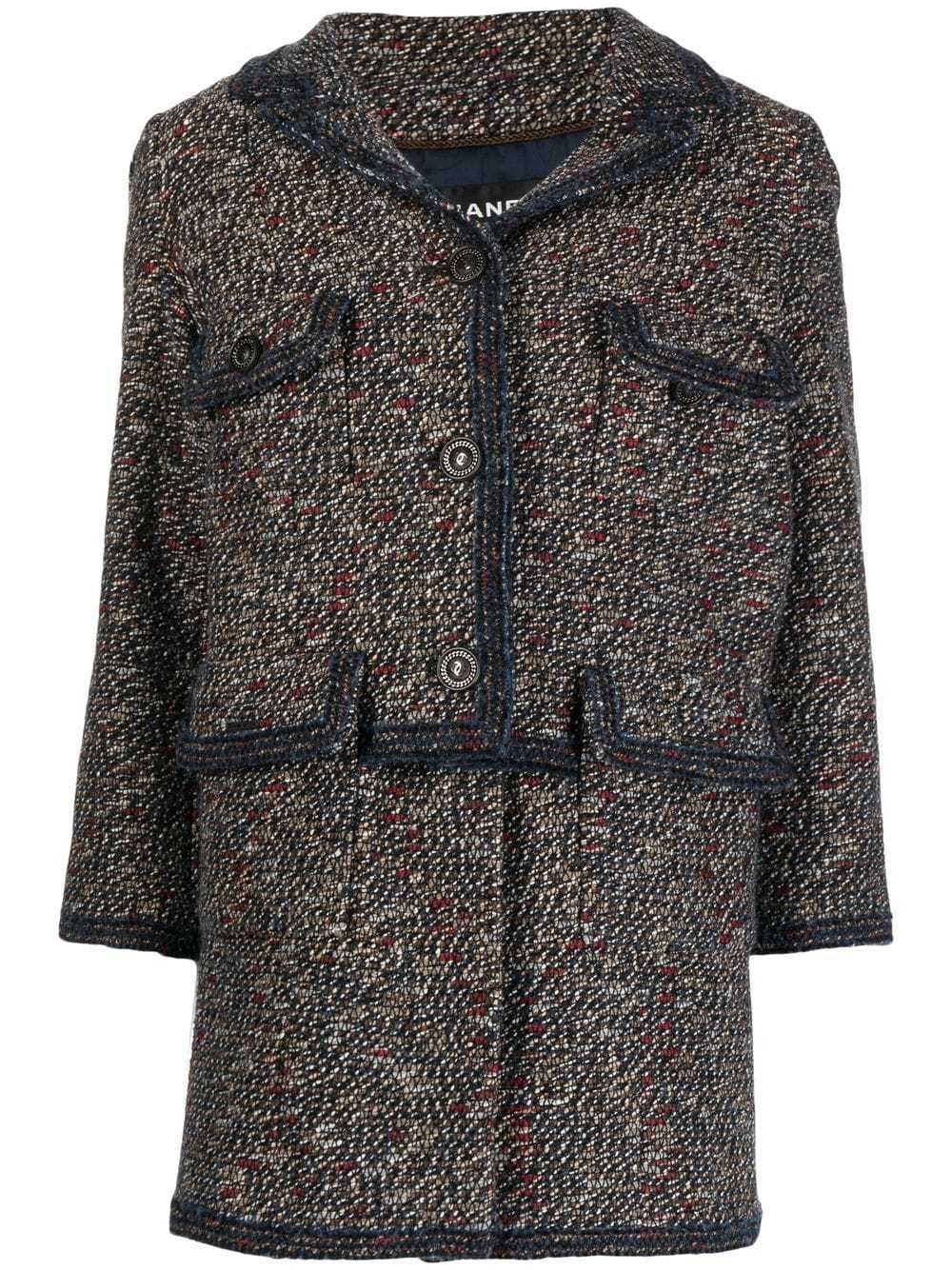 CHANEL Pre-Owned layered tweed jacket - Blue - image 1