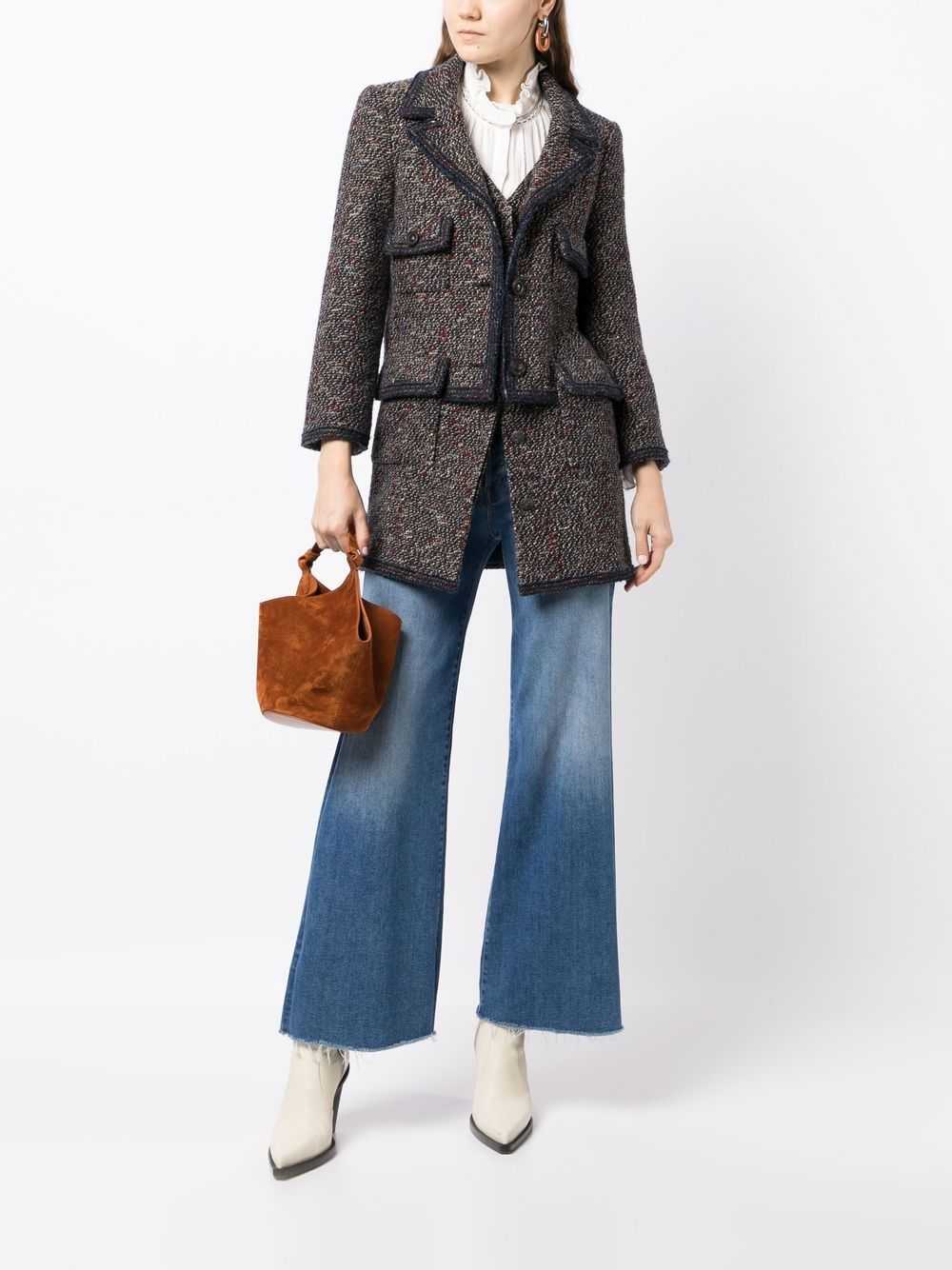 CHANEL Pre-Owned layered tweed jacket - Blue - image 2