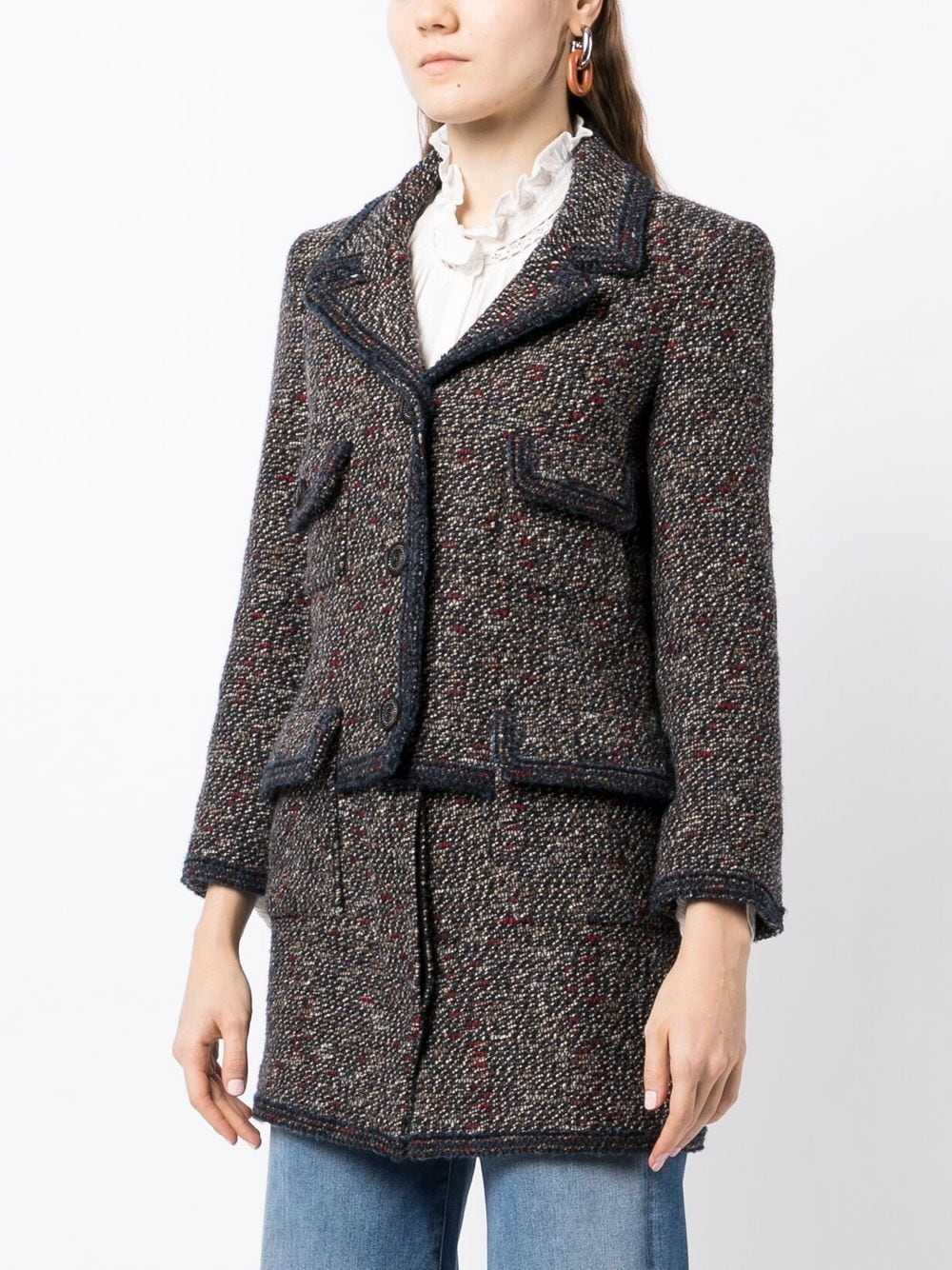 CHANEL Pre-Owned layered tweed jacket - Blue - image 3