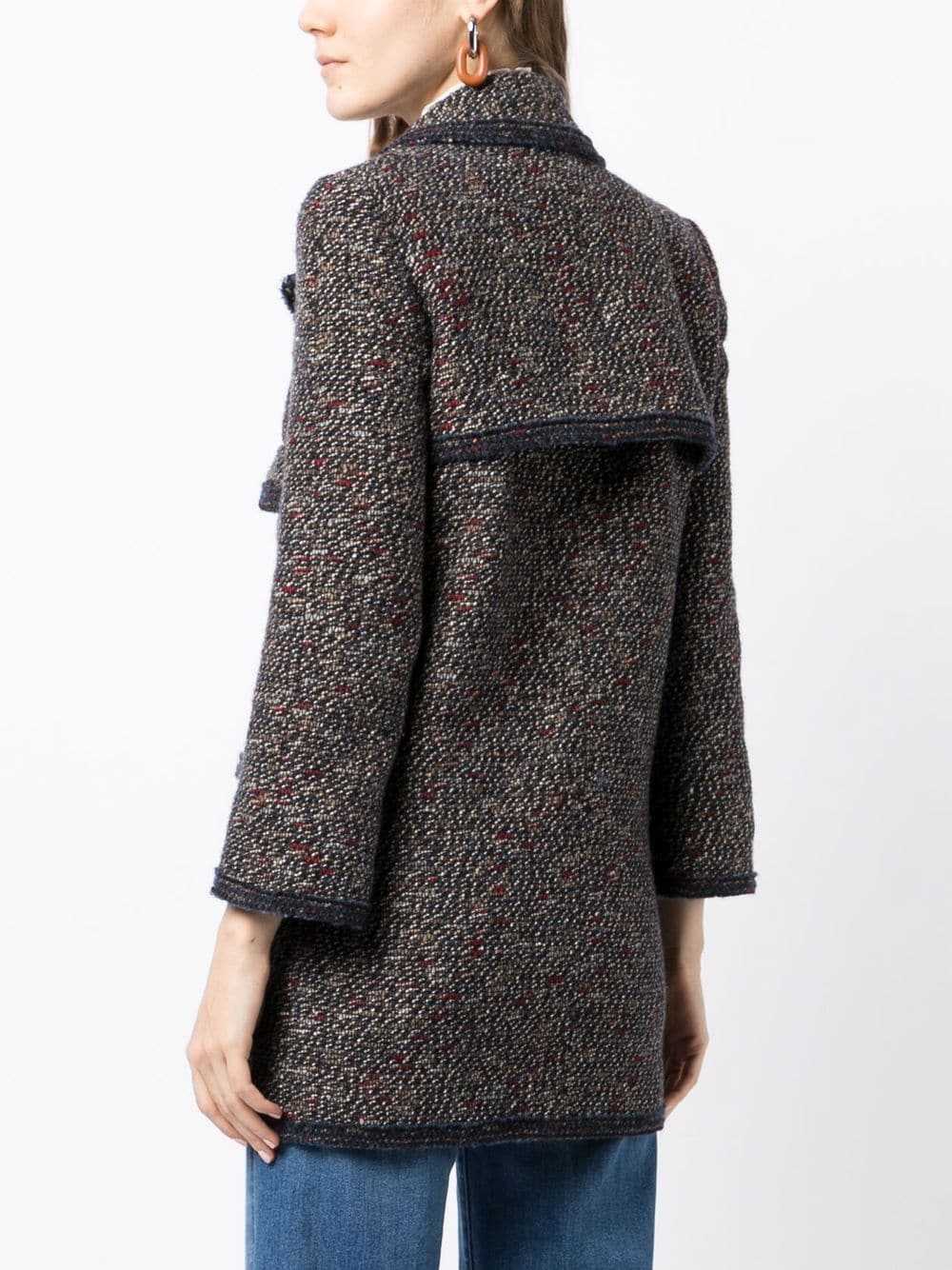 CHANEL Pre-Owned layered tweed jacket - Blue - image 4