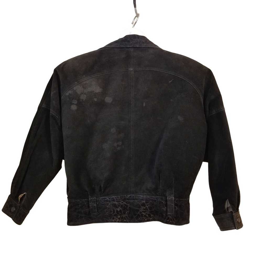 Vintage Byrnes Baker M Black Leather Bomber Jacke… - image 2