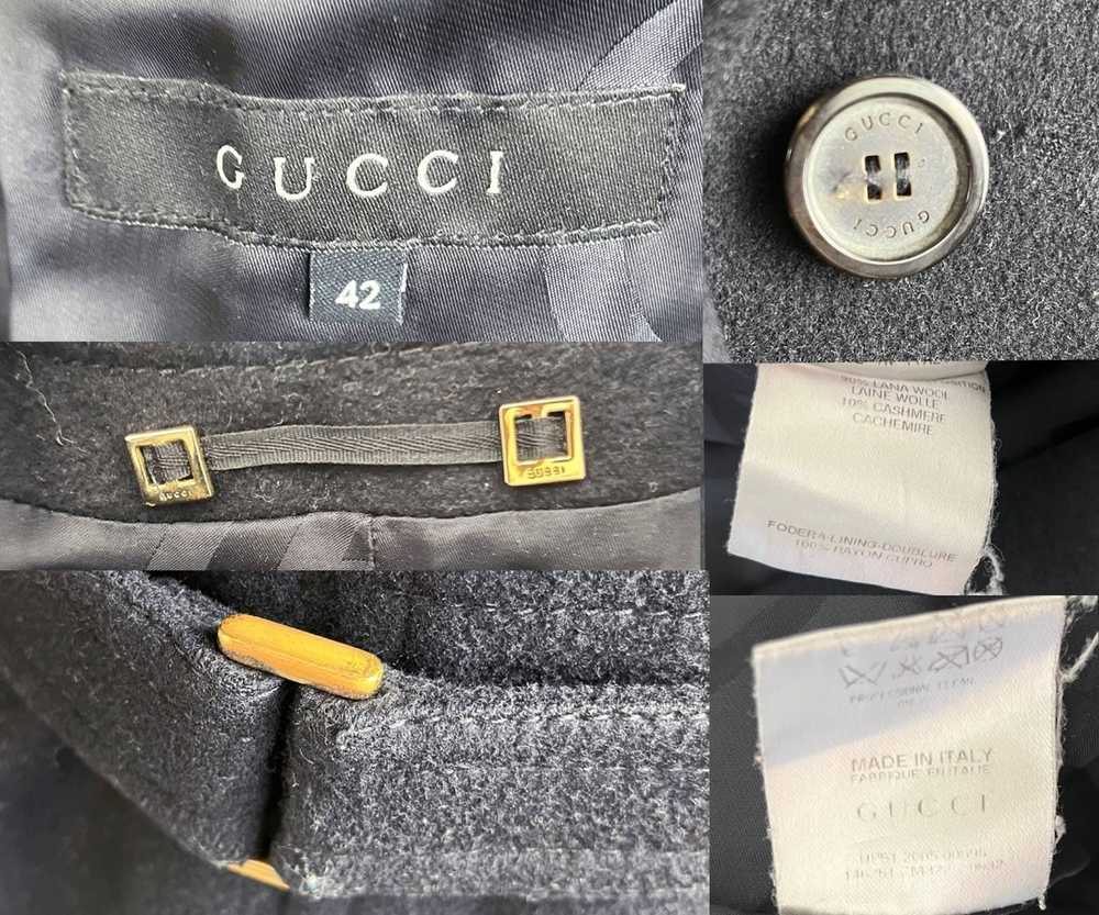 Gucci Gucci Black Wool Cashmere Leather Cuff Long… - image 3