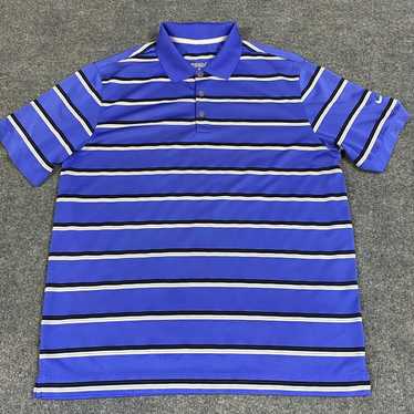 Nike Nike Golf Mens Polo Shirt L Blue Striped Per… - image 1