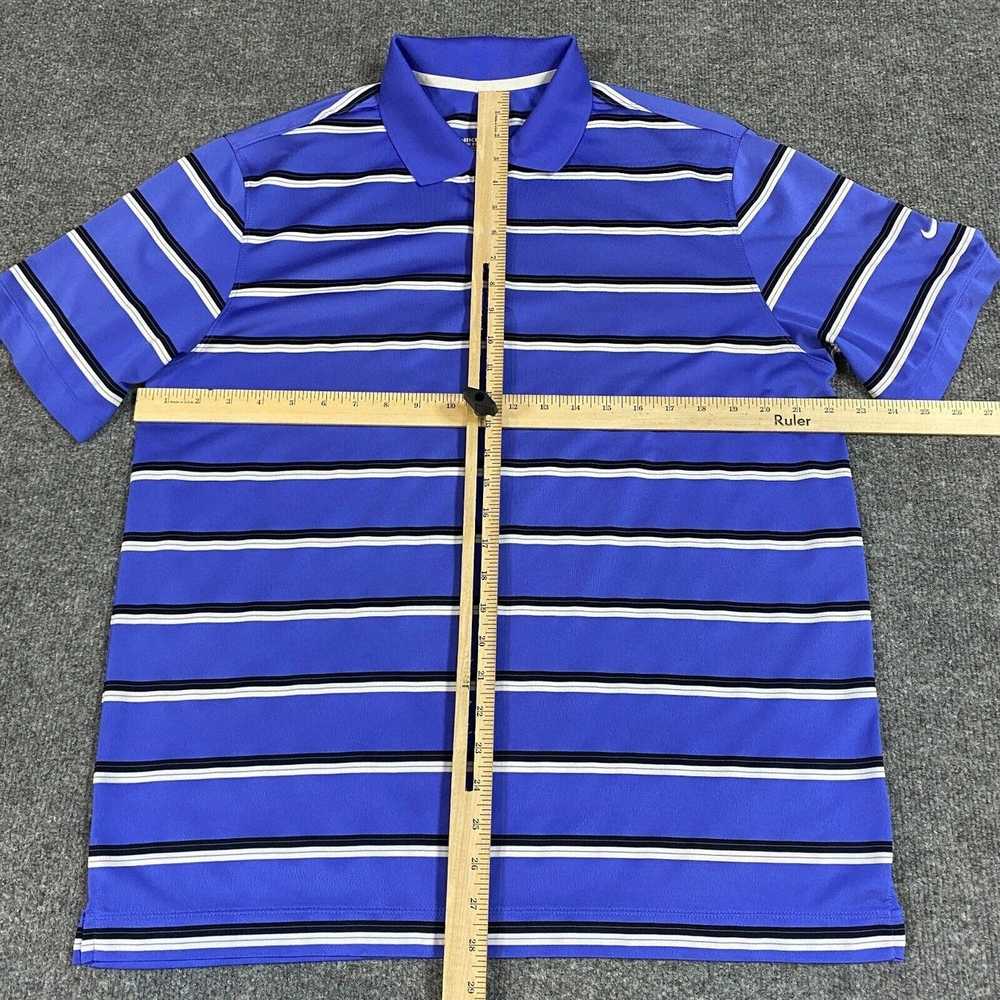 Nike Nike Golf Mens Polo Shirt L Blue Striped Per… - image 2