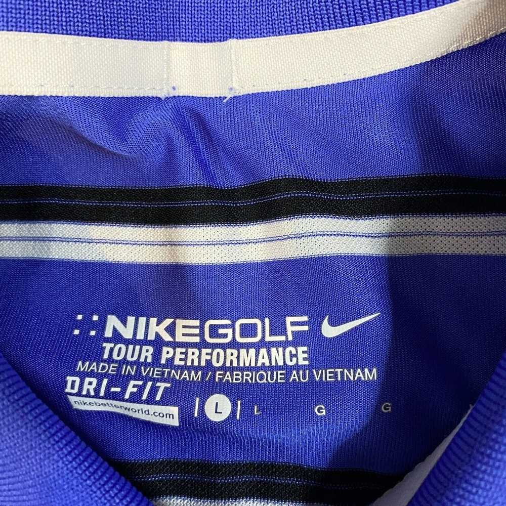 Nike Nike Golf Mens Polo Shirt L Blue Striped Per… - image 5