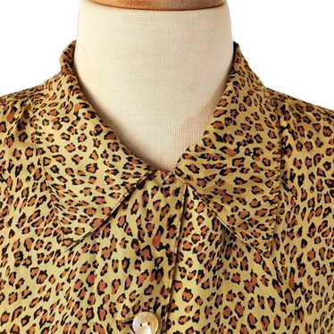 Silk Button-Up Shirt in Leopard