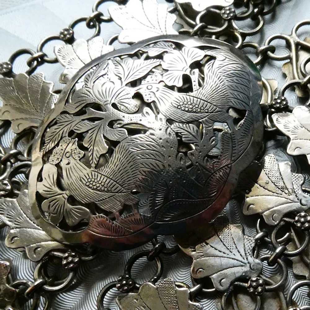 Antique French Rooster Belt c1900 Art Nouveau Lad… - image 7