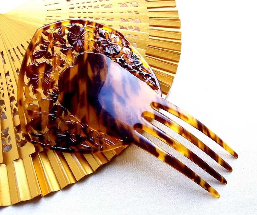 Late Victorian faux shell hair comb hair accessory - image 6