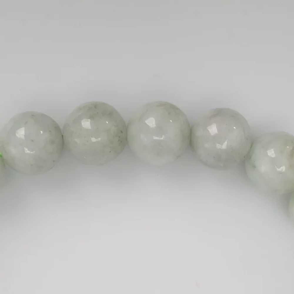 Chinese Pale Green Nephrite Jade Bead Strand Part… - image 5
