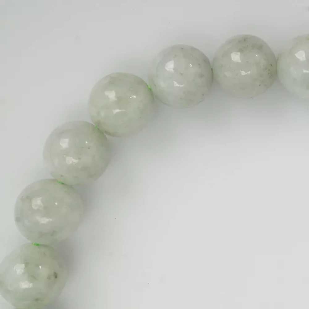Chinese Pale Green Nephrite Jade Bead Strand Part… - image 6