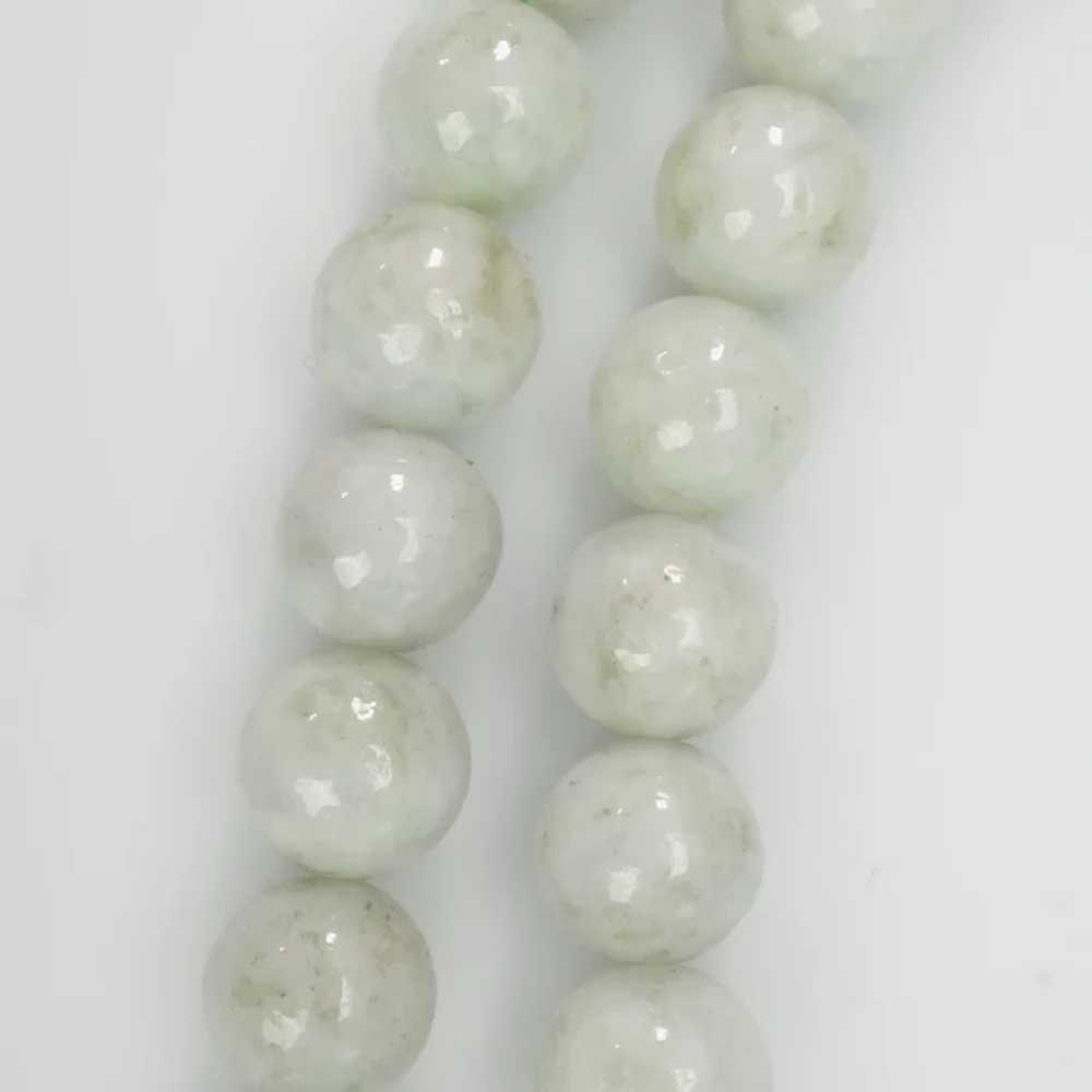 Chinese Pale Green Nephrite Jade Bead Strand Part… - image 7