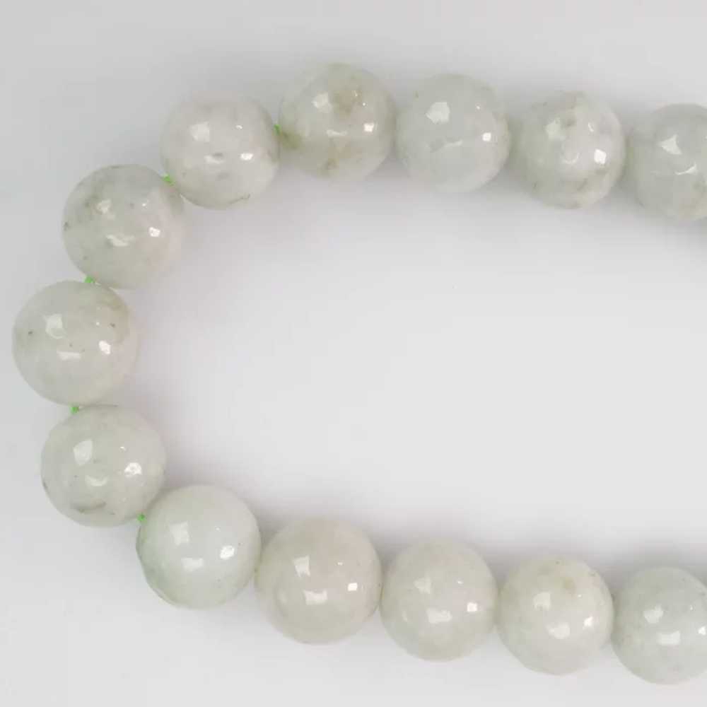 Chinese Pale Green Nephrite Jade Bead Strand Part… - image 8
