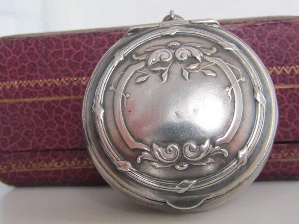 Art Nouveau Silver Powder Box Pendant, Antique Ju… - image 10