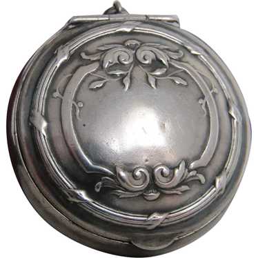 Art Nouveau Silver Powder Box Pendant, Antique Ju… - image 1
