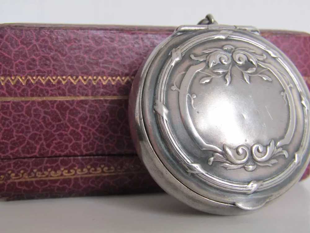Art Nouveau Silver Powder Box Pendant, Antique Ju… - image 8