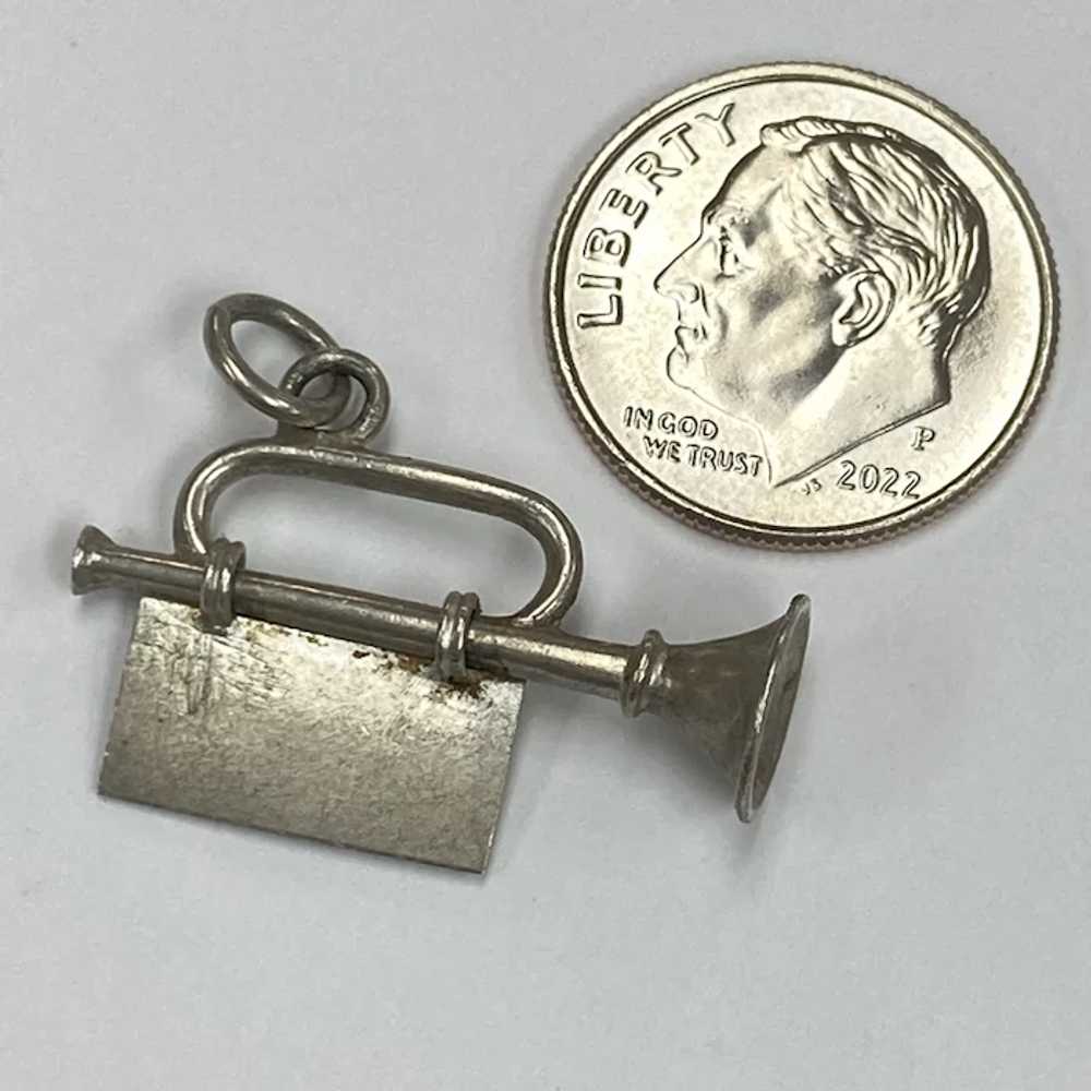 German Trumpet Charm, God Save You, Sterling Silv… - image 2