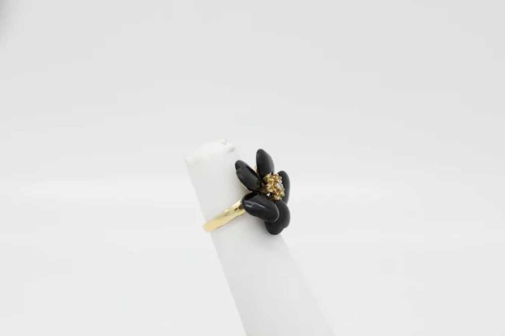 Vintage 14k Yellow Gold Black Onyx Diamond & Citr… - image 7