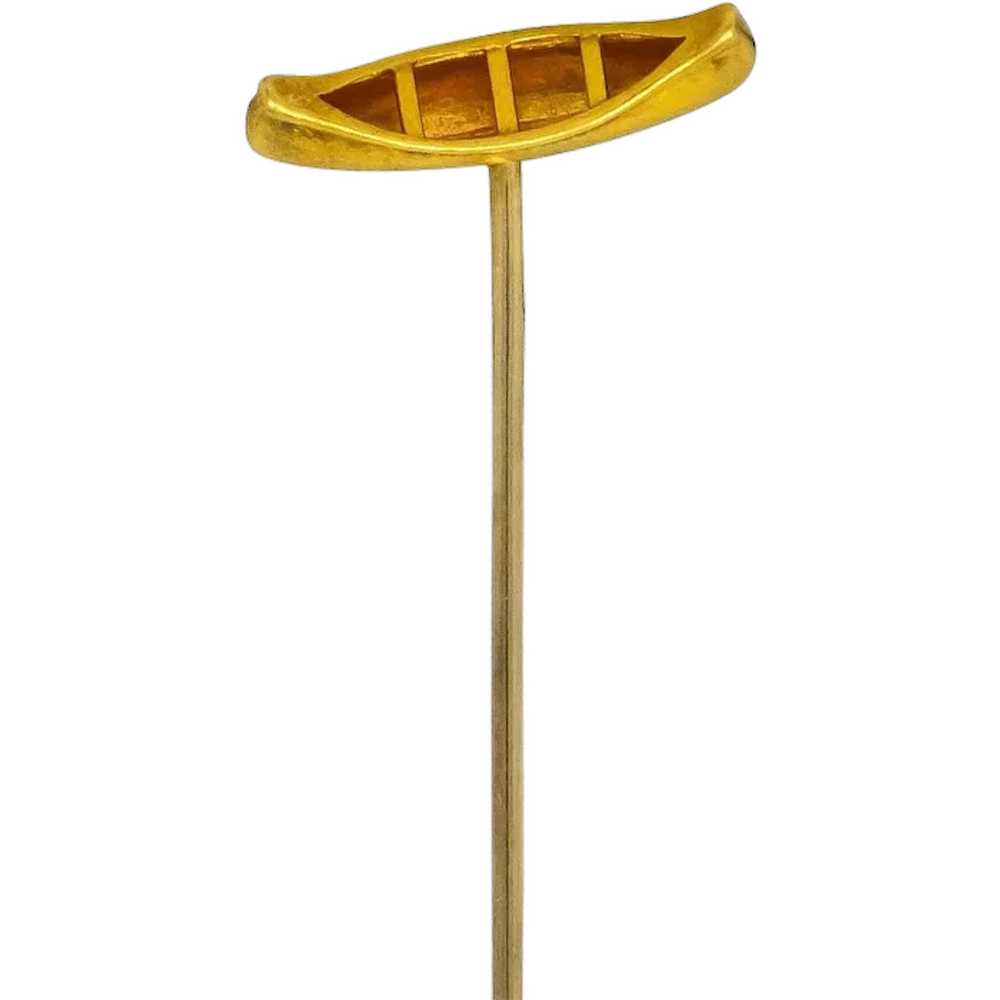 Carter Gough & Co. 14 Karat Gold Canoe Stickpin - image 1