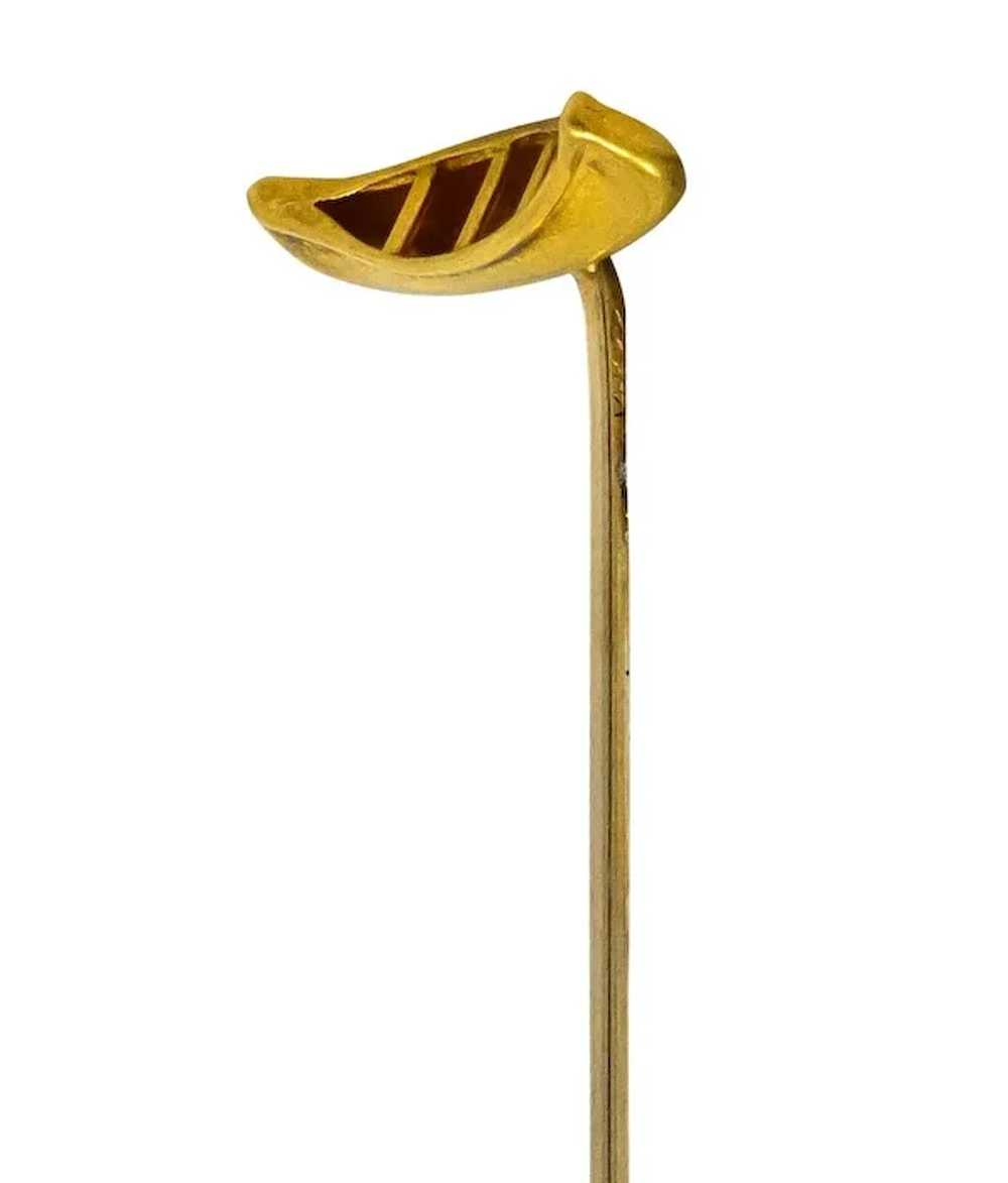 Carter Gough & Co. 14 Karat Gold Canoe Stickpin - image 3