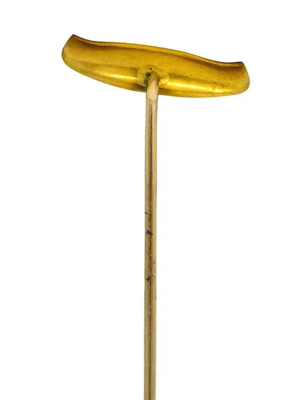 Carter Gough & Co. 14 Karat Gold Canoe Stickpin - image 4