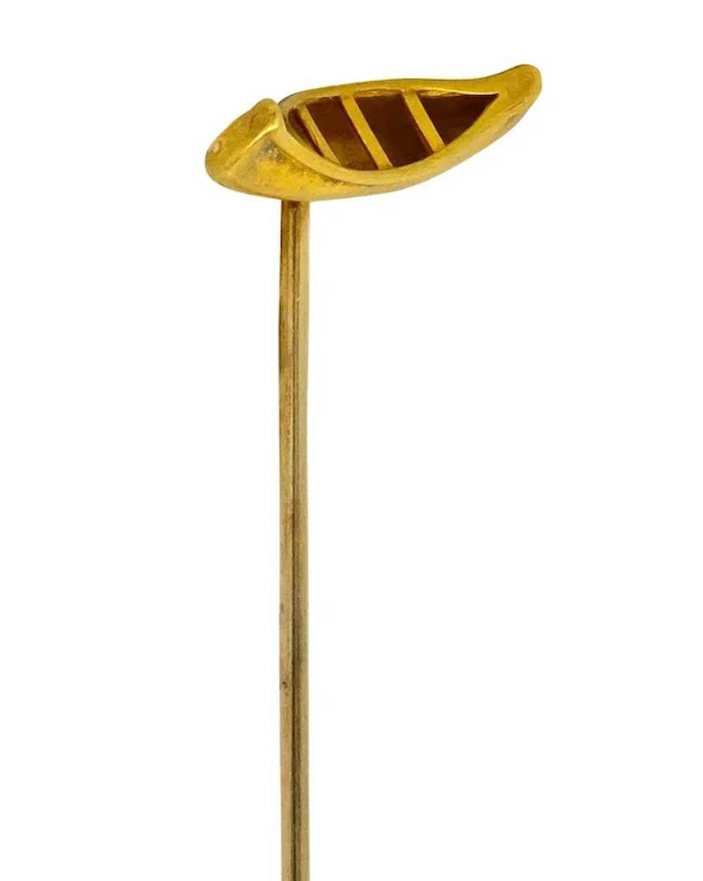 Carter Gough & Co. 14 Karat Gold Canoe Stickpin - image 5