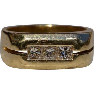 Men's 14K Yellow Gold Diamond Engagement Ring - image 1