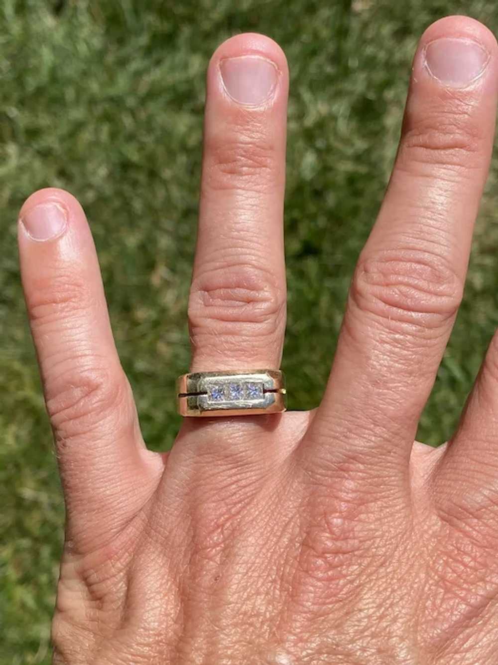 Men's 14K Yellow Gold Diamond Engagement Ring - image 7