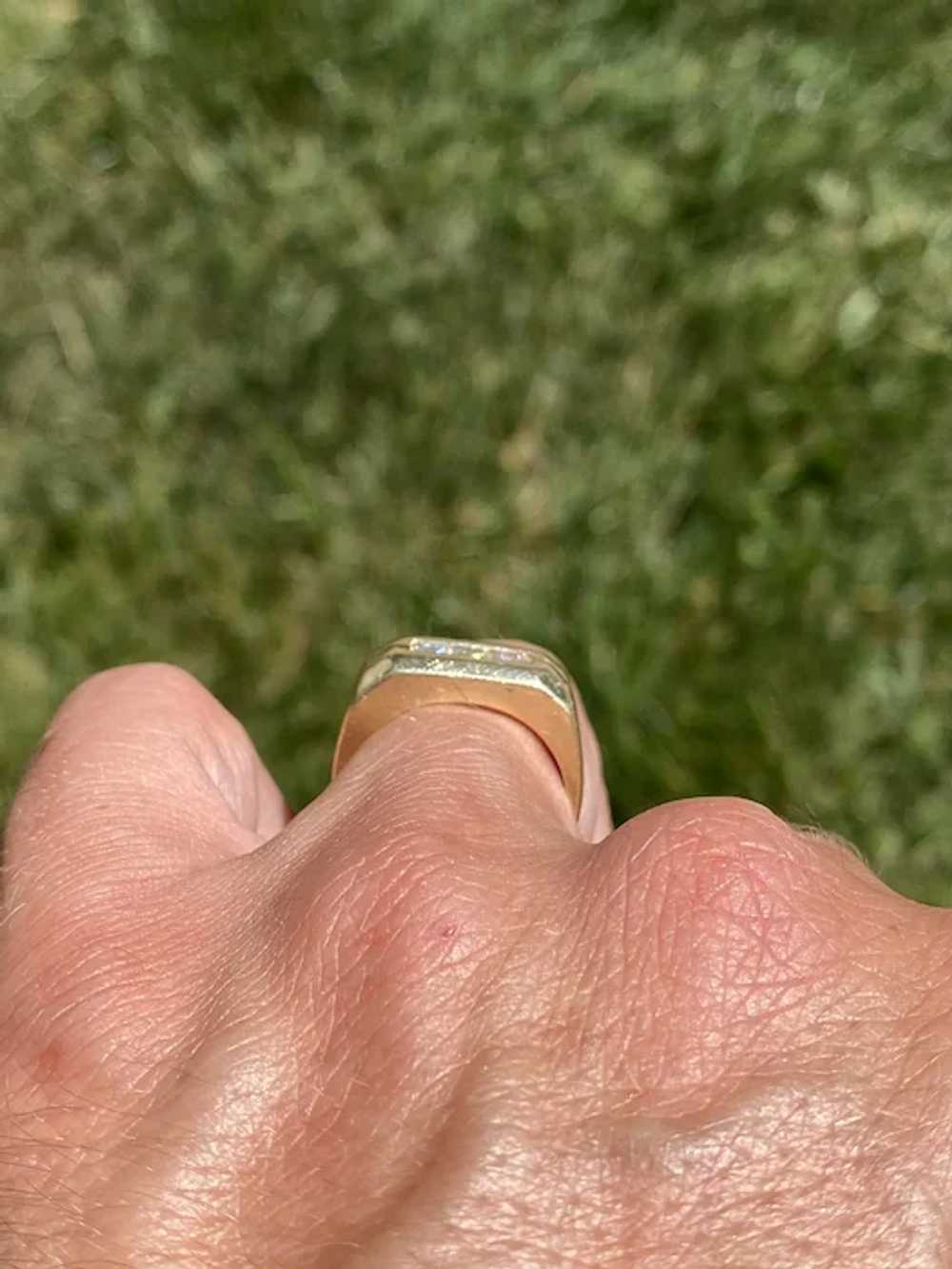 Men's 14K Yellow Gold Diamond Engagement Ring - image 8