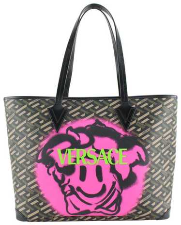 Versace Versace Brown Greca Medusa Smiley Shopper 