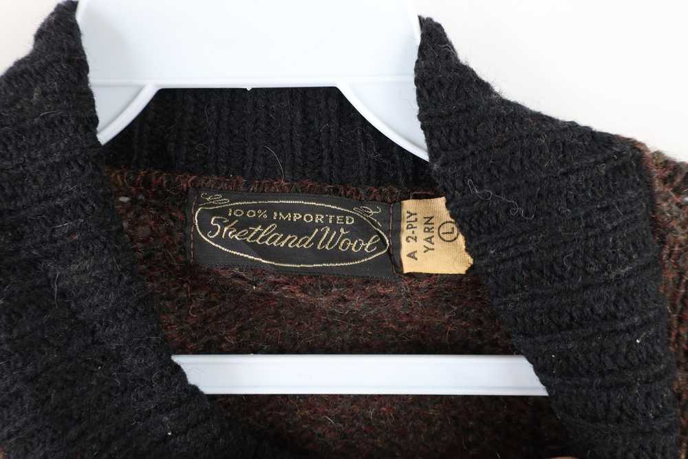 Vintage Vintage 60s Grunge Wool Knit Full Button … - image 4