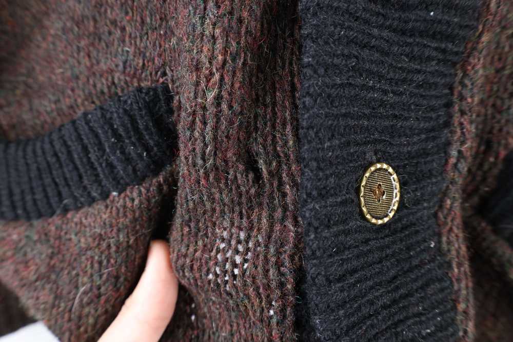Vintage Vintage 60s Grunge Wool Knit Full Button … - image 9