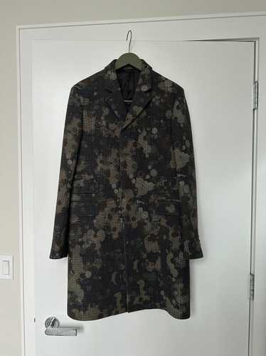 Stella McCartney Camouflage Houndstooth Wool Coat