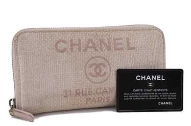 Chanel Deauville Line Canvas Round Fastener Long … - image 1