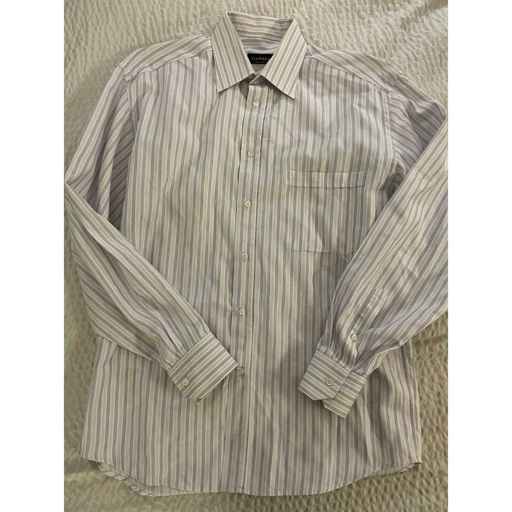 Canali Shirting Stripe Straight Collar Shirt - image 2