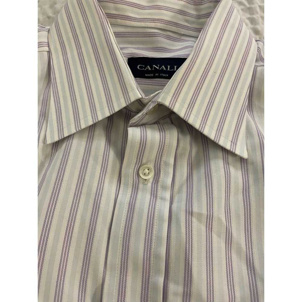 Canali Shirting Stripe Straight Collar Shirt - image 5