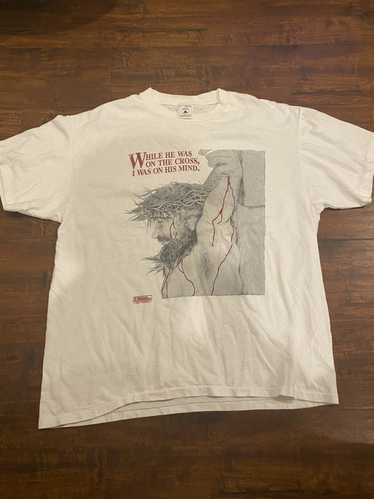 新版 BUTTSTAIN JESUS 白Tシャツ Tシャツ/カットソー(半袖/袖なし