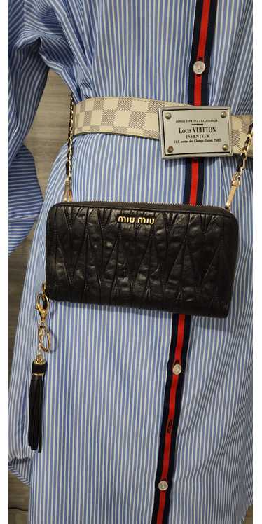 Miu Miu Matelasse Zippy Leather Wallet on Chain