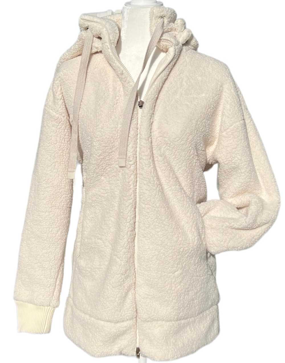 ATHLETA Tugga Long Sherpa Jacket Natural XS - image 1