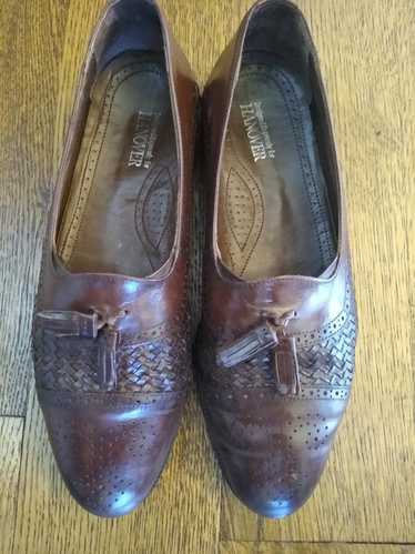 Hanover 100% Leather Woven Tasseled Slip-on Shoes