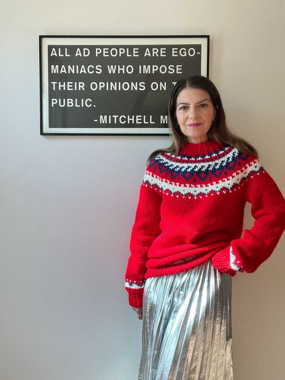 vintage 1970s red nordic fair isle sweater (M) |… - image 2