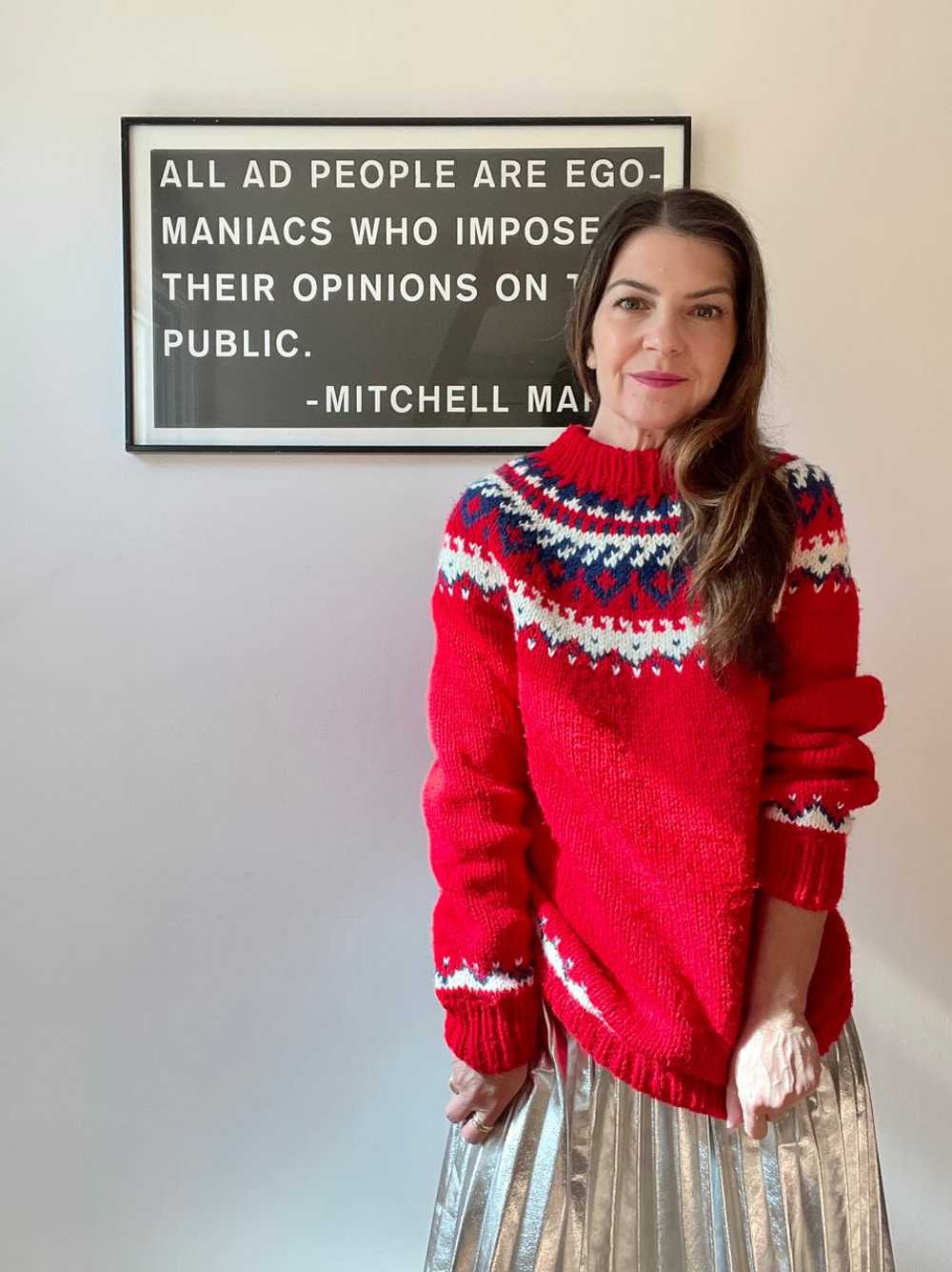 vintage 1970s red nordic fair isle sweater (M) |… - image 5