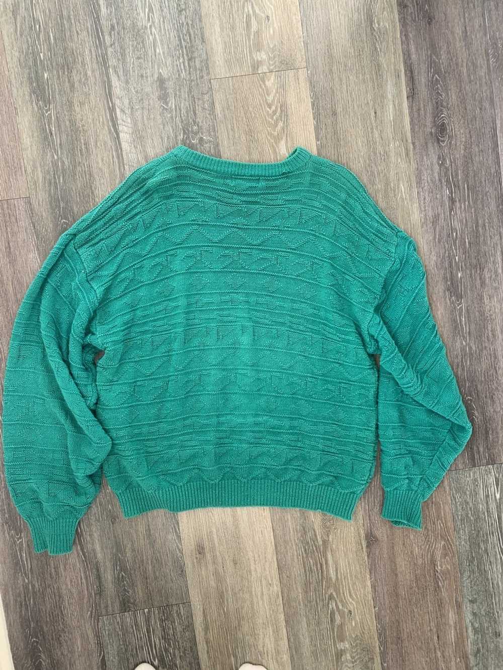 Vintage VINTAGE TURQUOISE KNITTED SWEATER - image 2