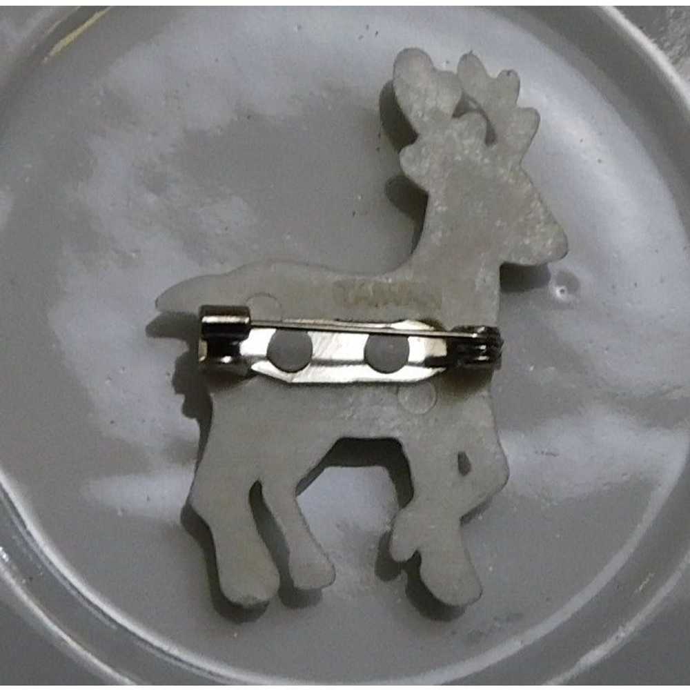 Other Vintage White Reindeer Brooch - image 3